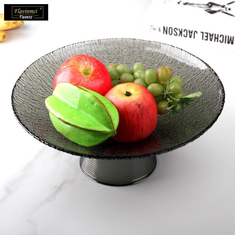 Fulaivenzi European Style Tall Glass Fruit Bowl