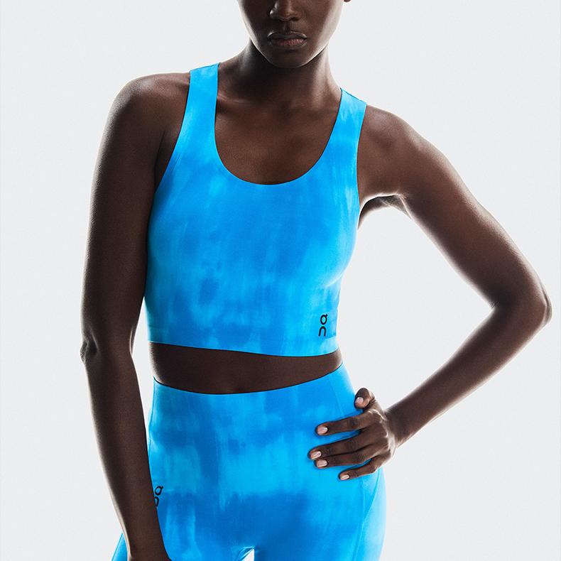 Na Studio Crop z odkrytymi plecami Oddychający Lekki Wygodny Sportowy Tank Damskie Top Light-Blue 1WF10500018
