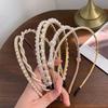Korean Styles Acrylic Rhinestones Hairband With Faux Pearls Decoration Secure Grip Lightweight For Prom Event