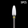 5pcs Milling Cutter For Manicure Set Ceramic Nail Drill Bit Mill Manicure Machine Pedicure Tools for Removing Gel File 3/32 Inch