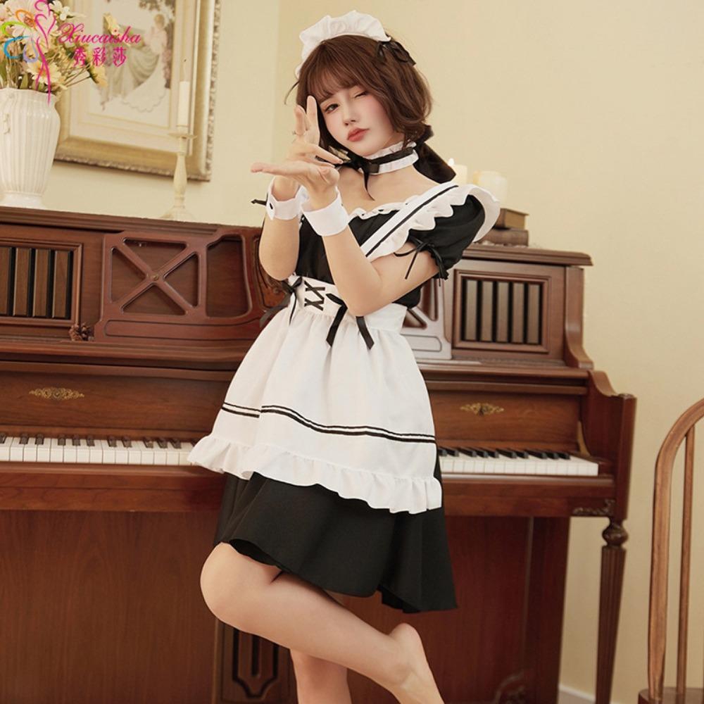 Plus Size Maid Outfit Lingerie Pajamas Lolita Cos Maid Cosplay Uniform Clothes Passion Seduction