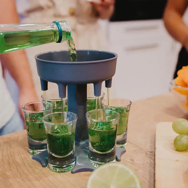 6 Shot Glass Dispenser Holder Wine Whisky Beer Dispenser Rack Bar Accessories Caddy Liquor Dispenser Party Games Drinking Tools