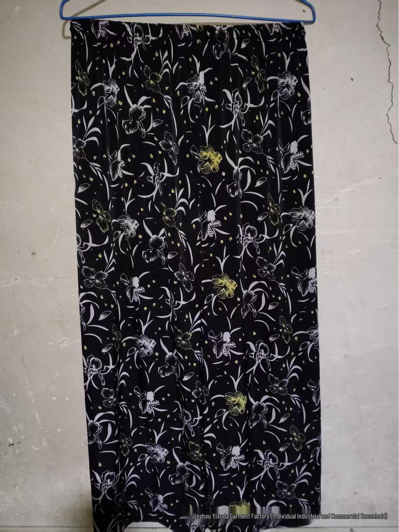 

Повседневные летние женские брюки большого размера из ледяного шелка с эластичной талией - Свободные, с высокой эластичной талией для женщин среднего и пожилого возраста One Size (100-160 Jin)