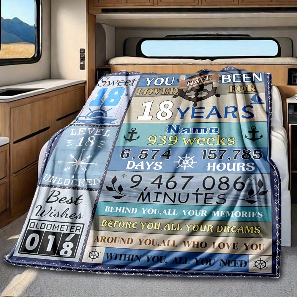 Sweet 18 Years Level 18 Unlocked Best Wishes Blanket Personalized Name Soft Comfortable Stylish Blanket Car Blanket Perfect For Travel Camping Outdoor