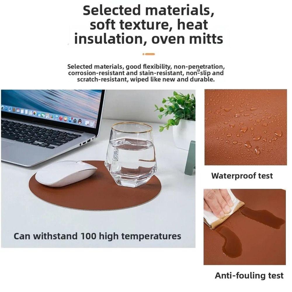 Solid Color Mouse Mat Waterproof Computer Mouse Pad Office Desk Leather Mouse Pad