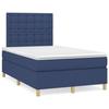 3142647 vidaXL Lit à sommier tapissier avec matelas Bleu 120x200 cm Tissu