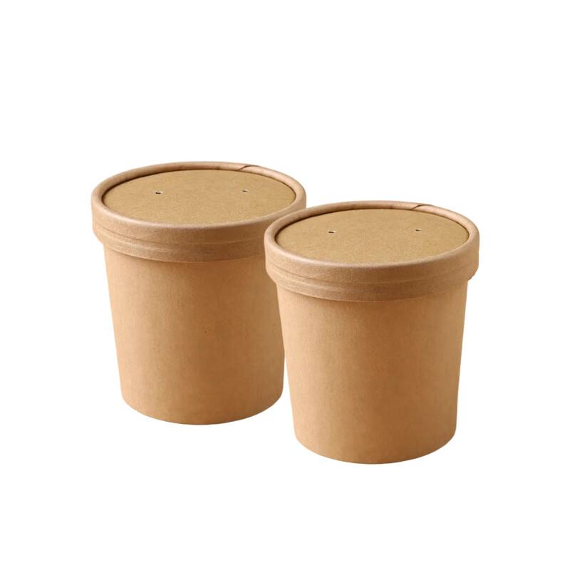 Lukun Disposable Kraft Paper Soup Bowl with Lid