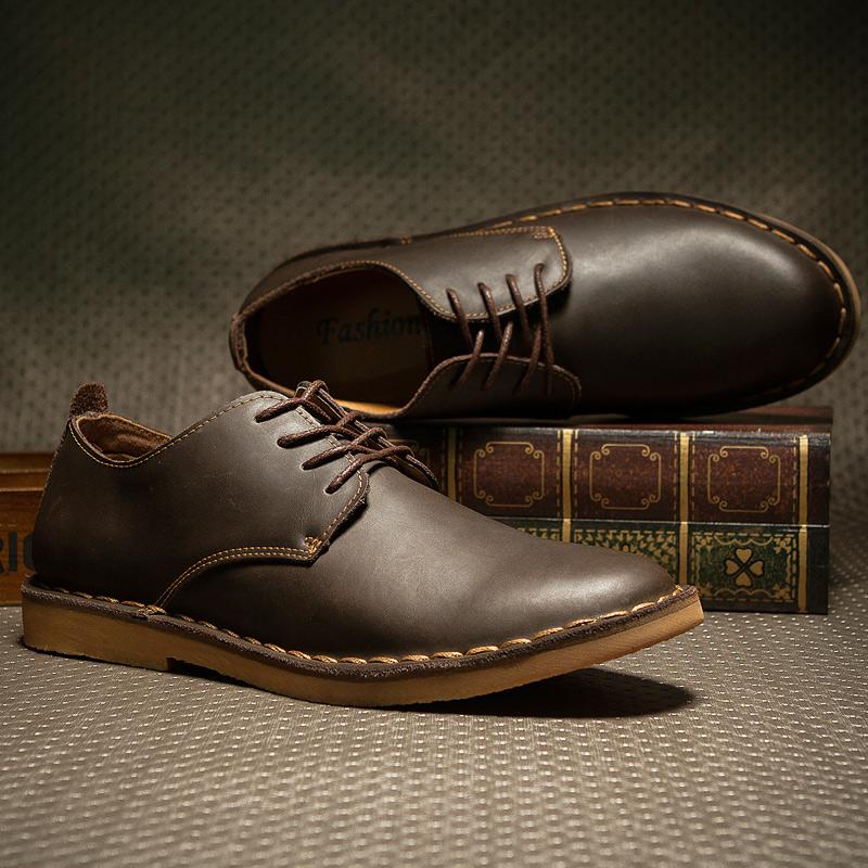 Classic Men Shoes Brand Men Genuine Leather Shoes Lace Up Suit Shoe Men's Office Business Shoe Commuting Leisure Shoes Men