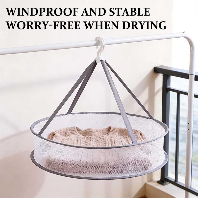 2 Layer Foldable Mesh Clothes Basket Anti Deformation Net for Sweater Fast Air Dry Use in Laundry Home