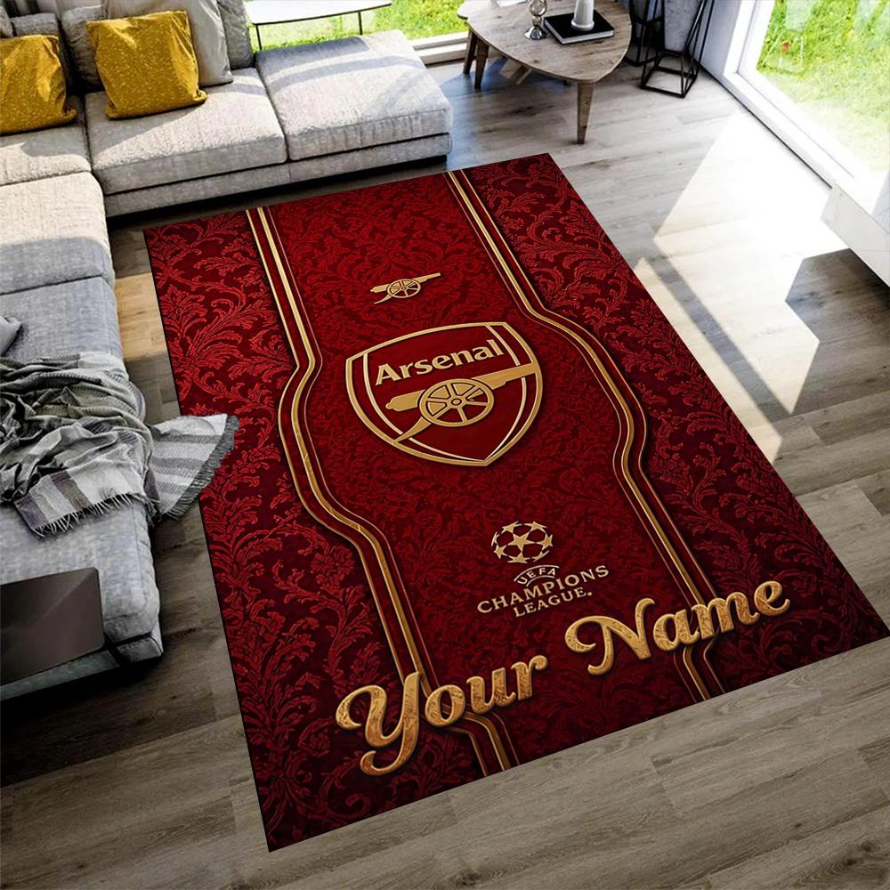 Arsenal F.c. Customize Your Name Floor Mat Design for Bedrooms Living Rooms Dining Room Foyer Antislip Carpet Decorate Offices