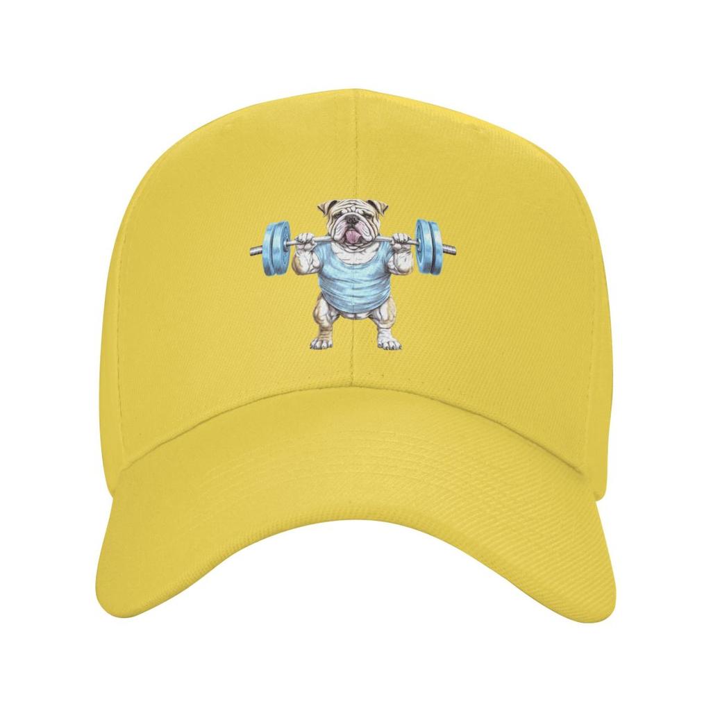 Pet English Bulldog Animal Weightlifting Baseball Caps Fashion Men Women Hats Outdoor Cap Streetwear Baseball Hat Casquette