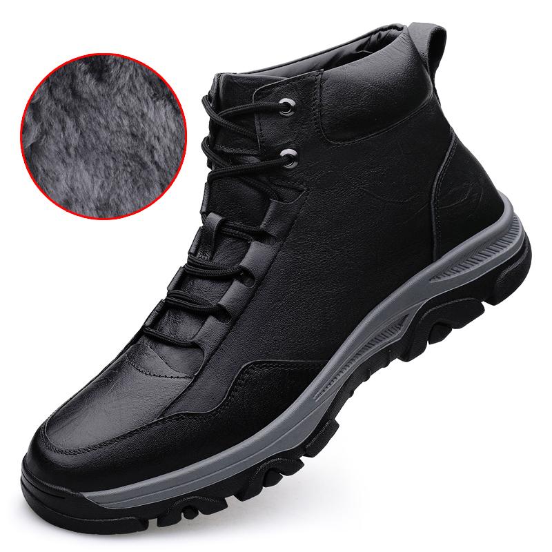 

2026 Winter New Men s High Top Shoes Warm Plush Ankle Boots Men s Cotton Shoes Thick Soles Outdoor Hiking Shoes Casual Shoes 38