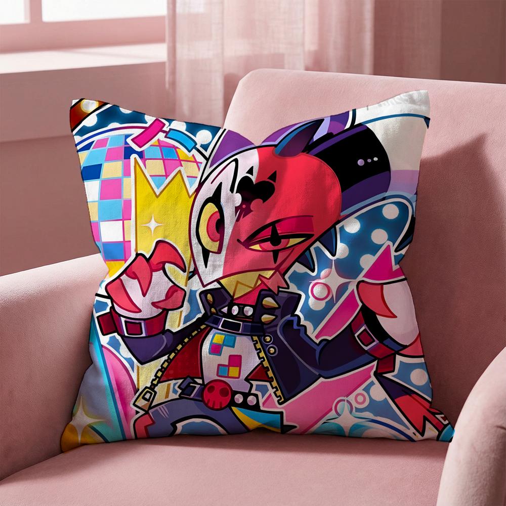 H-Helluva Boss CARTOON Cushion Cover Multi-Scene Pillow Cover for Home & Car - Reversible, Soft & Durable for Daily Use