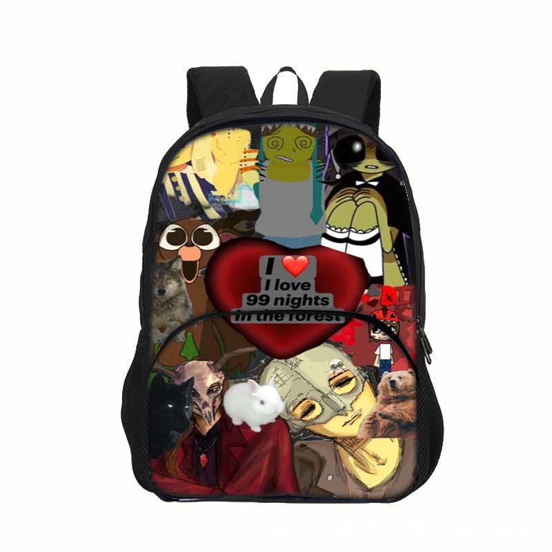 99 Nights In the Forest Children's Game-themed Backpack with Pockets 7330