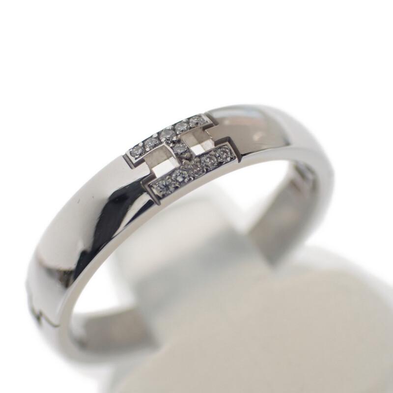 HERMES  #10(JP Size)  ring K18 white gold/diamond Women
