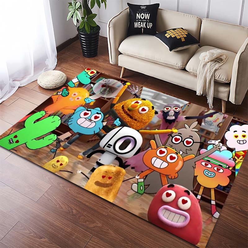 Die erstaunliche Welt von Gumball Zeichentrick Gumball & Darwin Druck Rutschfester Weicher Teppich Kinderzimmer Wohnzimmer Dekoration Bodentürvorleger