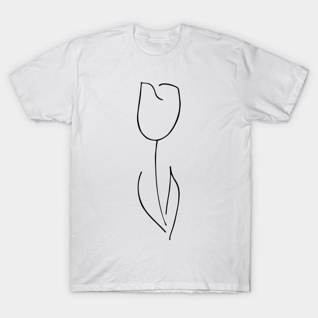 

Men Black Print T-shirt Fringe - White Tulip No-Cut Transfer Paper Print Cotton Tshirt S білий