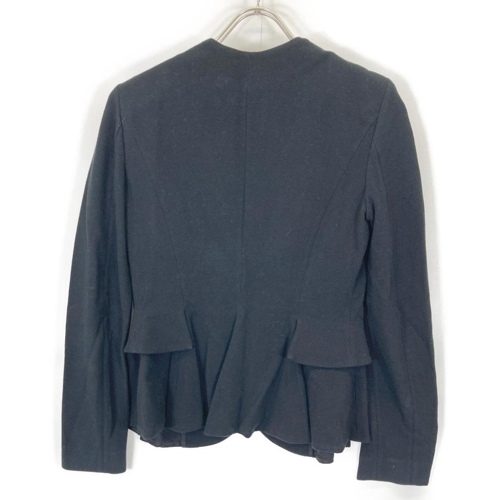 ARMANI COLLEZIONI Navy RMG07J RMCUJ V-neck collarless peplum jacket Jacket 38 NavyUsed