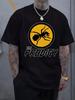 Summer Mens 100 Cotton Tshirt Breathable Soft Cartoon Animal Ants and Letters Pattern Print Short Sleeve Outdoor Comfort