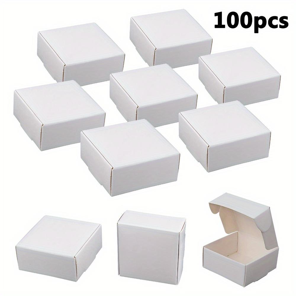 100pcs Ring Boxes Kraft Gift Boxes Square Gift Packing Box for Jewelry Necklaces Ring Earrings Brooch Storage Boxes for Weddings Anniversaries Parties