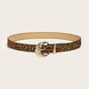 Tiger Print Womens Faux Leather Belt With Gold Alloy Buckle And Vintage Leopard Pattern For Fashion