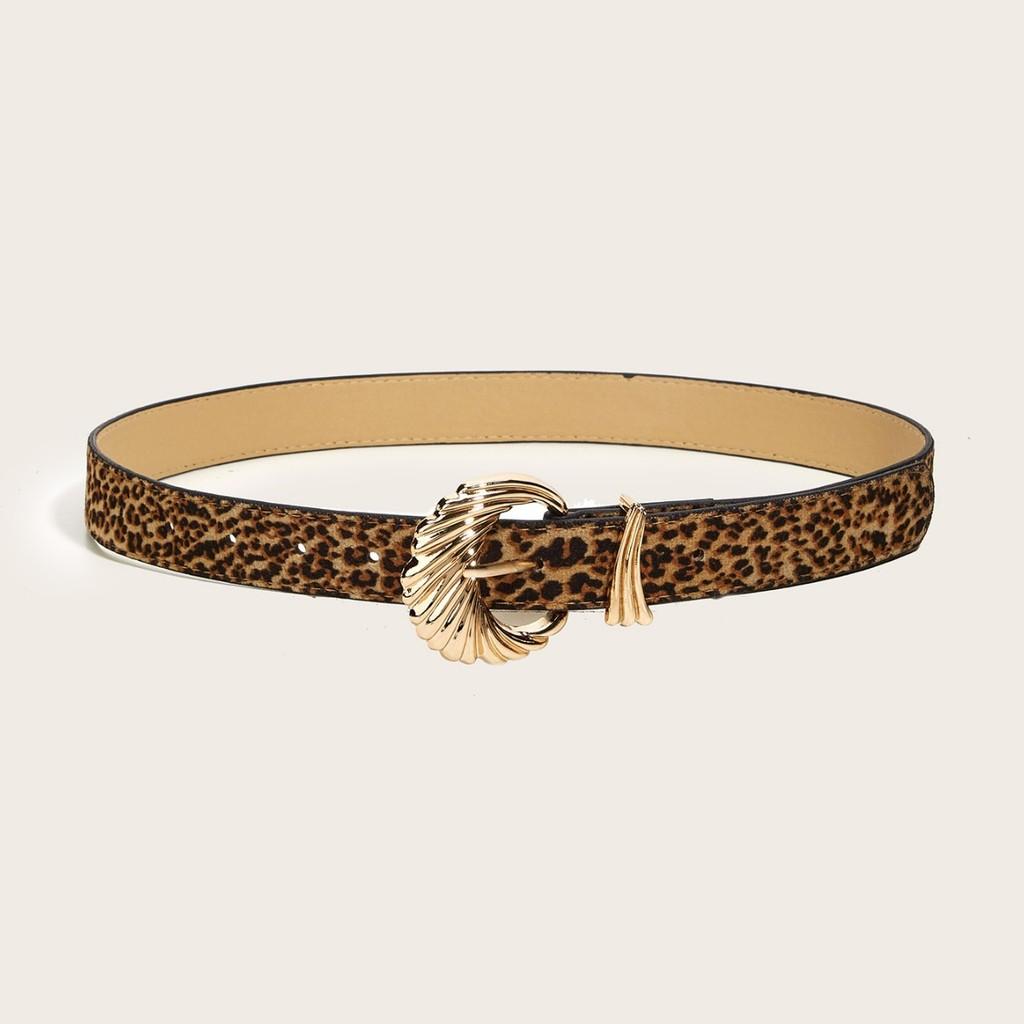 Fashion Metal Needle Buckle Belt With Tiger Print Design For Daily Office Outfit