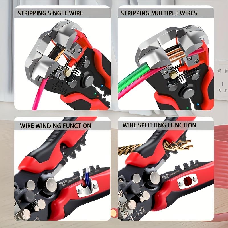 An electrician-specific automatic wire stripper with multifunctional wire stripping range24-10AWG/0.2-6cm²Electrician's cable stripping pliers,