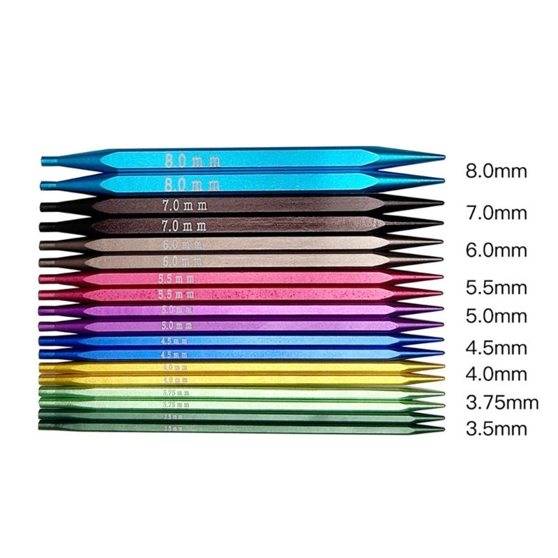 9 Pairs of Interchangeable Circular Knitting Needle Set for Knitting Sweater Sock Aluminum Circular Knitting Needle Set