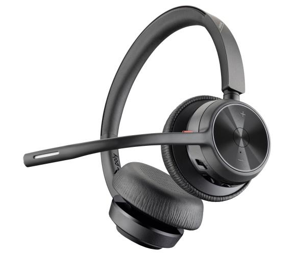 Poly Voyager 4320 UC Stereo Wireless Headset, Bluetooth, USB-A,+BT700 dongle, +Charging Stand, Black