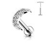 ASTM F136 G23 Titanium Leaf Branch Push In Threadless Labret Piercing 16/18/20G Earring Stud Cartilage Body Jewelry