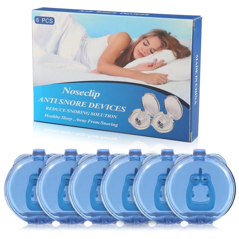 Ny Blå Anti-Snarknings Magnetisk Anti-Snarkningsenhet Unisex Mini Bärbar Lätt att Återfå Mjuk Ventilerande Näsclips