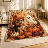 Puppy And Ghost Halloween Coral Fleece Blanket