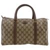 GUCCI Old Gucci Handbag Vintage Mini Boston Brown GG Supreme Canvas Unisex Used