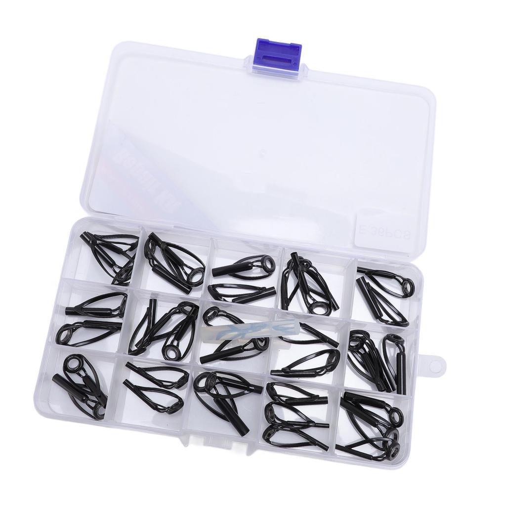36pcs Fishing Rod Tip Repair Kit Ceramic Rings Stainless Steel Guide Eye Guide Tips Fishing Gear Acc