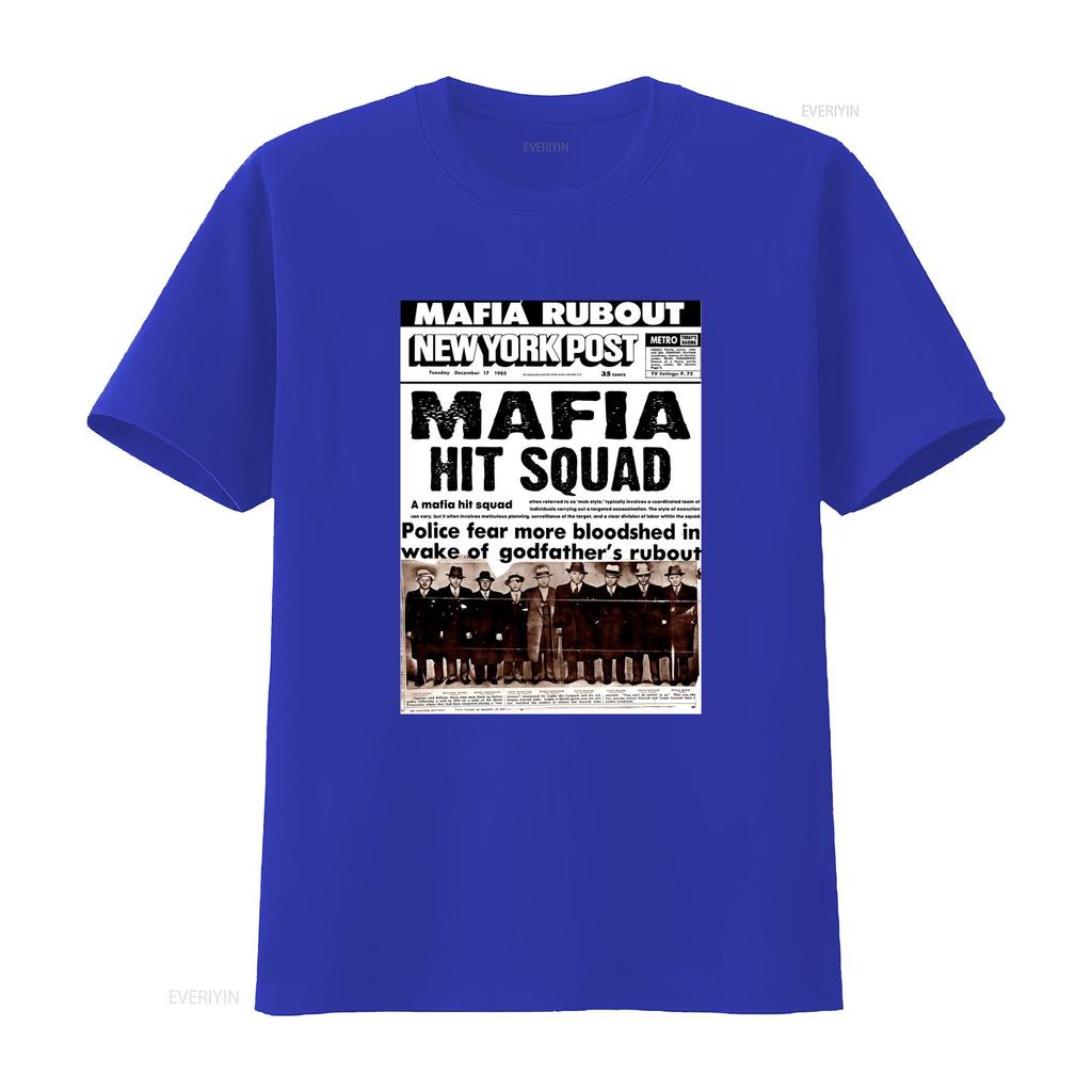 Gangster Mafia Hit Squad Tričko Městský Hip Hop Styl pro Mafie Nadšence vintage Vyprané Ležérní Streetwear Stylové Unisex Měkké
