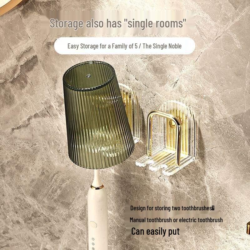 Elegant Toothbrush Holder Set: Couple Bathroom Tooth & Mouthwash Cups