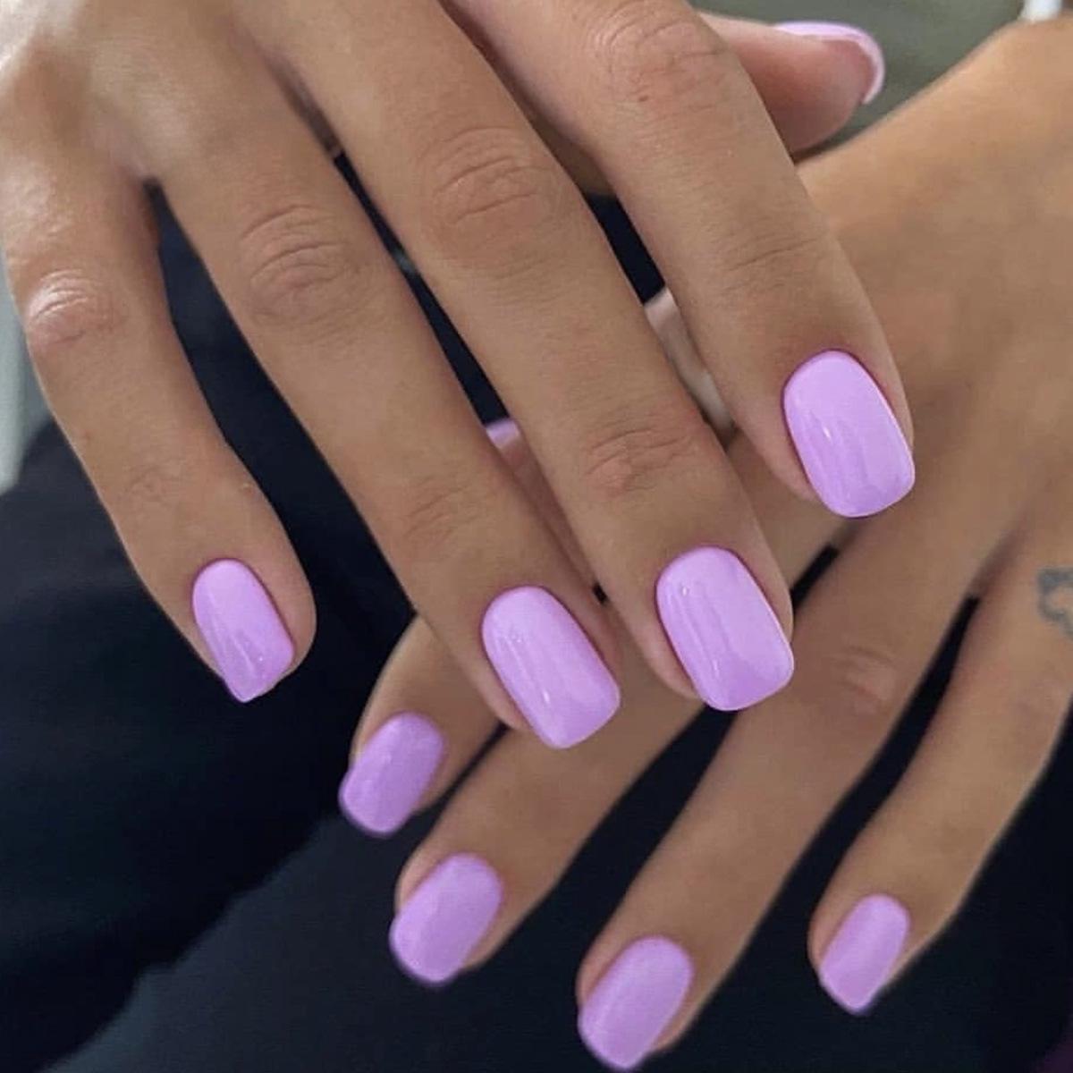 

Minimalist Removable Purple Nail Stickers - 24 Short Wearable False Nails