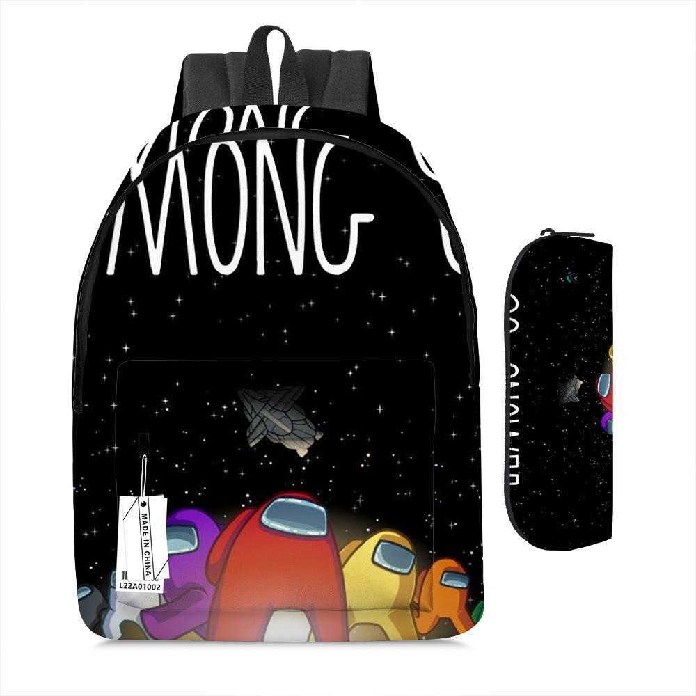 Among Us Two-Piece Backpack Space Werewolf Primary And Secondary School Students Cartoon Schoolbag Three-Piece Satchel Pencil Case