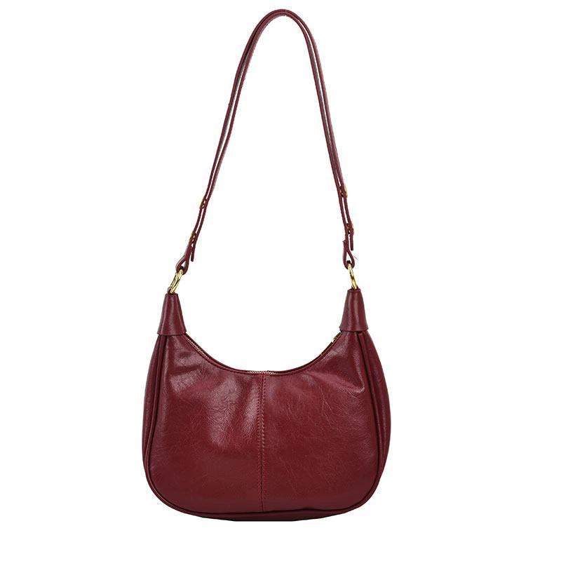Women Solid Color Zipper Underarm Bag, Fashion All-match Hobo Dumpling Shoulder Purse, Casual Versatile Handbag Daily Use