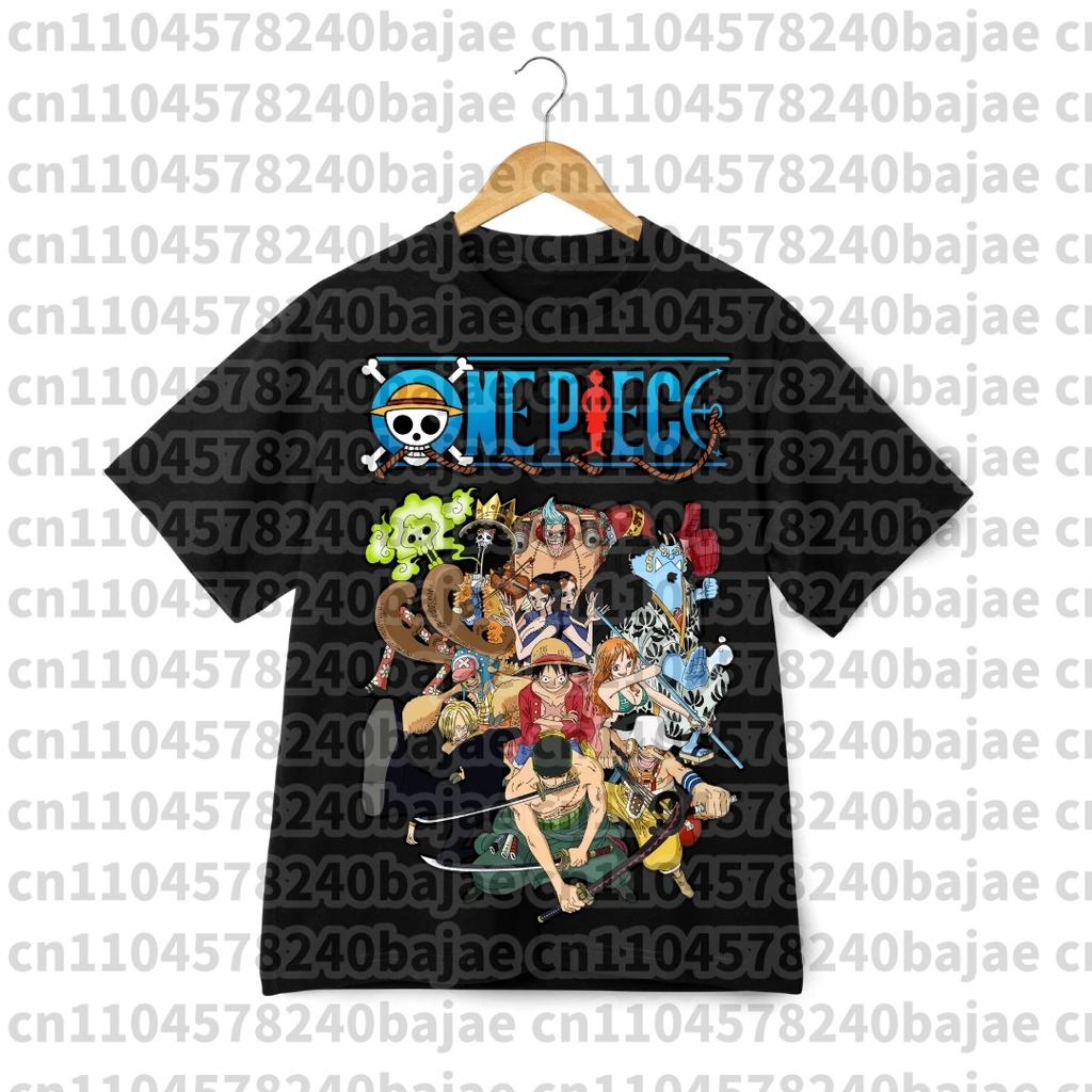 Camiseta Estampada de Anime Japonés One Piece para Hombre Roronoa Zoro Niño Infantil Harajuku Manga Corta Niños Camiseta de Luffy Ropa