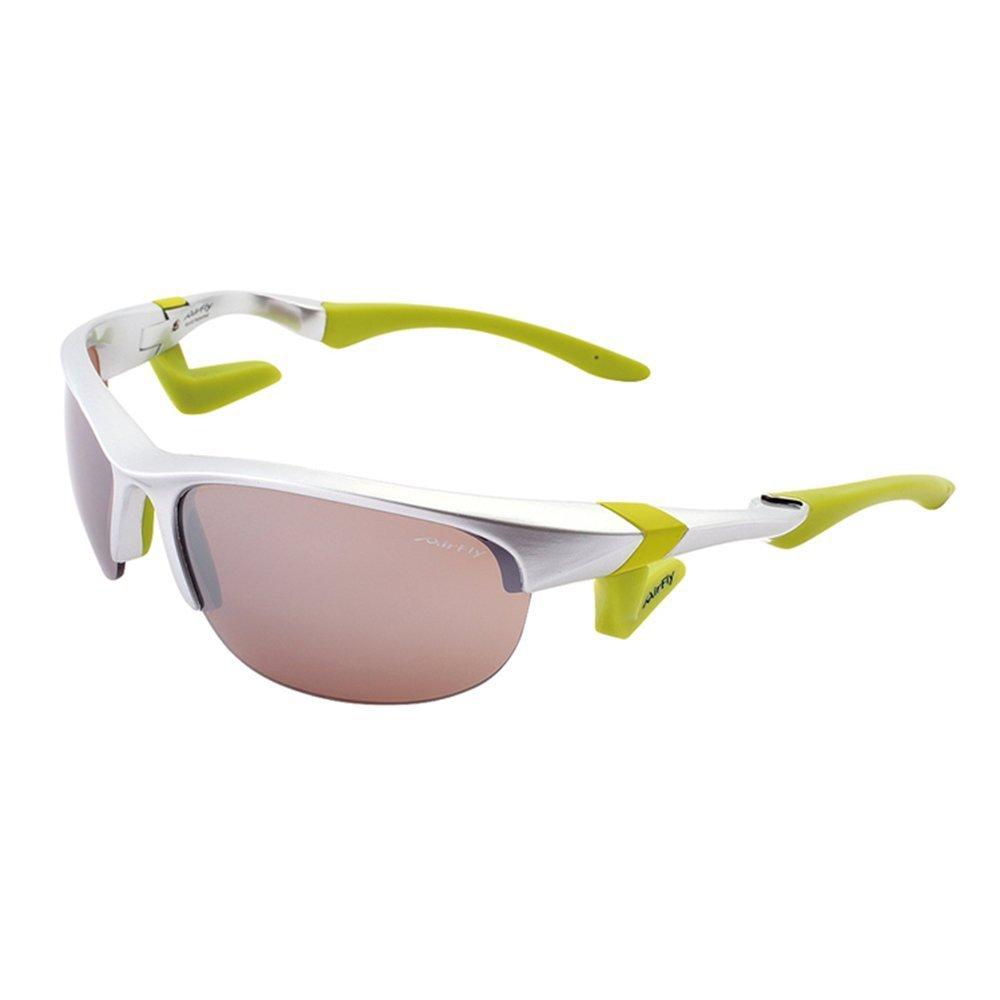 AirFly Sports AirFly Oval Metallic C4 (AirFly) Nose-Padded Sunglasses, Lens, Silver/Brown, AF-102