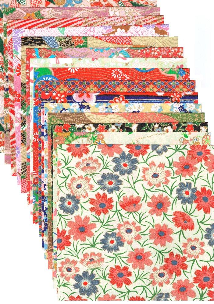 Kawasumi Washi Chiyogami Yuzen Washi 100 1 sheet 100 sheets Paper, 15x15cm, patterns, each,