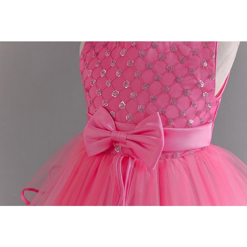 Girls Tulle Puff Dress Princess Party Gown Flower Girl Wedding Performance Dress