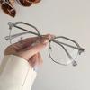 New Fashion Women'S Eyeglasses Frame  Material Semi-Rimless Eyeglass For Men Blue Light Blocking Man Glass