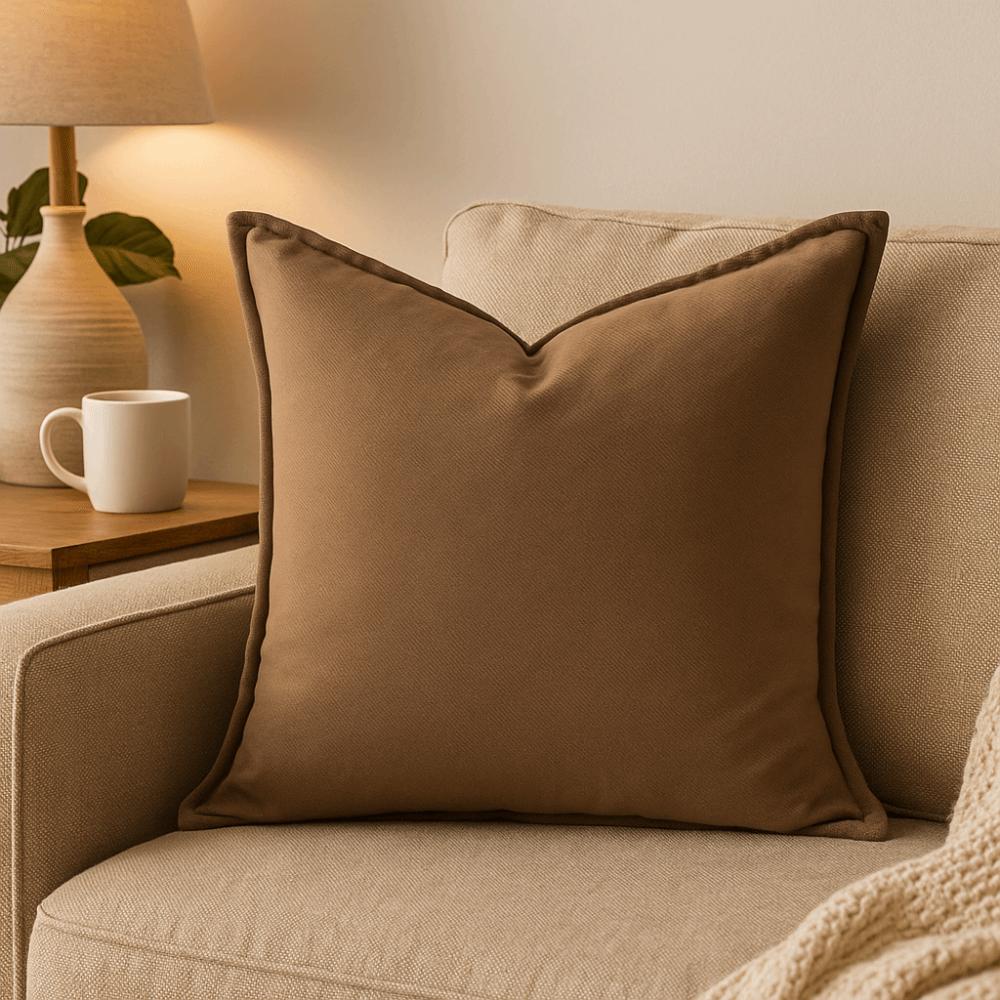 Brown Coffee Pillow Covers Nordic Style Jacquard Pattern Pillow Case Retro Khaki Modern Simplicity Cushion Cover Decorative Use