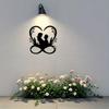 Metal Heart Wall Art Black Silhouette Couple Romantic Decor for Living Room Bedroom Wedding Anniversary Gift
