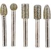 20pcs Diamond Burrs Set, 1/4 inch/6mm Shank, 120 Grit, Diamond Carving Bits Mounted Points, Grinding Burrs, 5pcs Diamond Burr Set - 1/4" Shank, 50