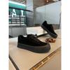 Comfortable thick-soled flat-soled leather casual sports shoes daily low-top summer new xs
