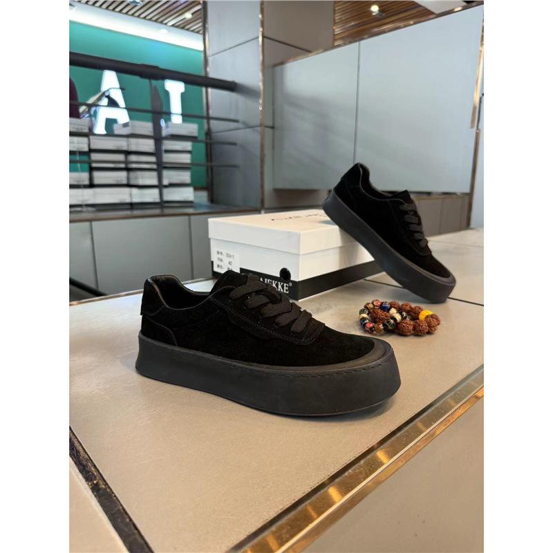 Comfortable thick-soled flat-soled leather casual sports shoes daily low-top summer new xs