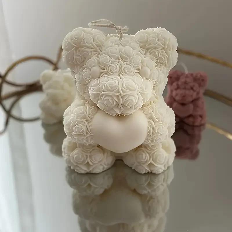 3D Bear Hug Love Silicone Candle Molds Cute Bear Pet Resin Mold for DIY Handmade Soap Home Decor Creative Gift Idea